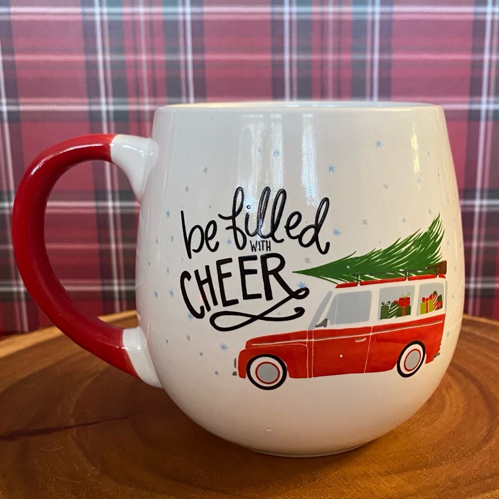 Madison Studio ‘be filled with CHEER’ Red Station Wagon Christmas Mug - Picture 4 of 9